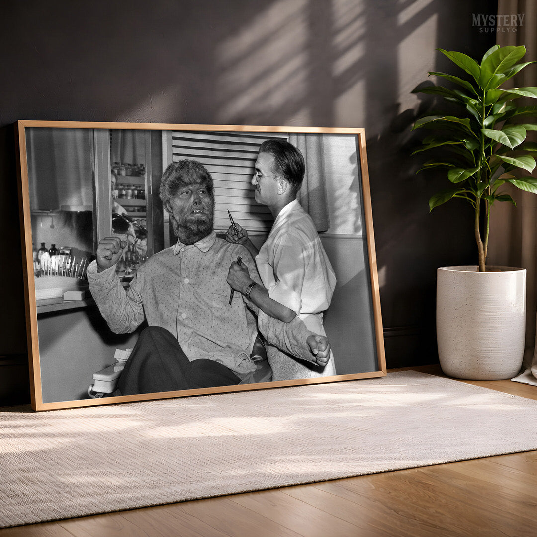 Wolf Man Haircut Vintage Barbershop Photo