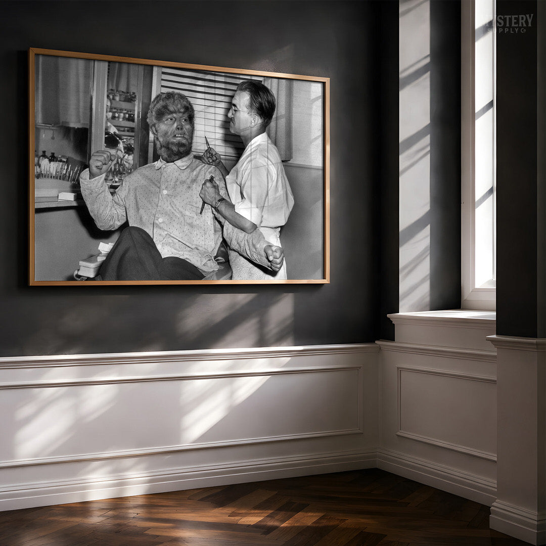 Wolf Man Haircut Vintage Barbershop Photo