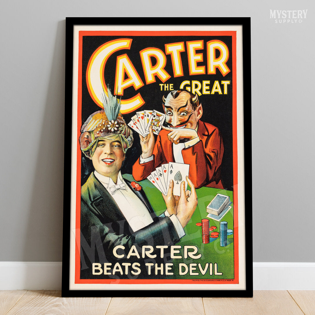 Carter Beats the Devil 1927 vintage magic poster reproduction wall decor art print from Mystery Supply Co. @mysterysupplyco