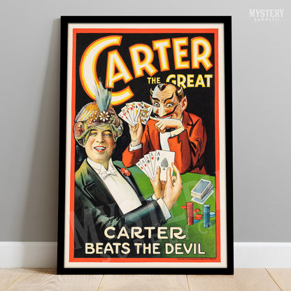 Carter Beats the Devil 1927 vintage magic poster reproduction wall decor art print from Mystery Supply Co. @mysterysupplyco