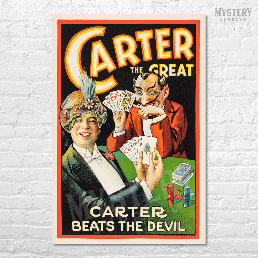 Carter Beats the Devil 1927 vintage magic poster reproduction wall decor art print from Mystery Supply Co. @mysterysupplyco