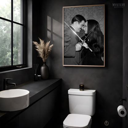 Morticia Addams and Gomez Fencing Photo