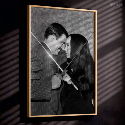 Morticia Addams and Gomez Fencing Photo