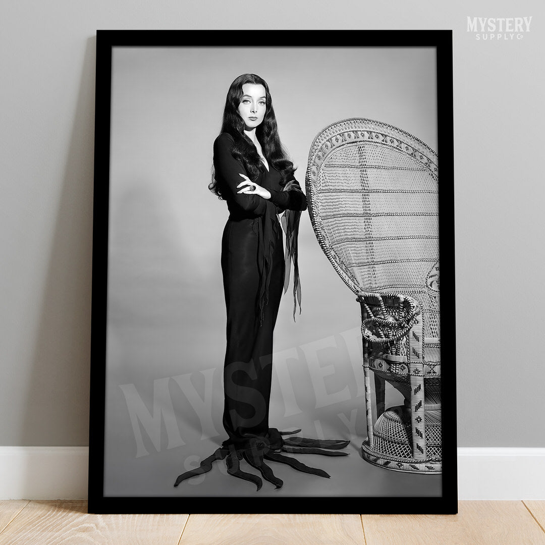 Morticia Addams Carolyn Jones 1960s Vintage Addams Family Witch Photo wall decor art print from Mystery Supply Co. @mysterysupplyco