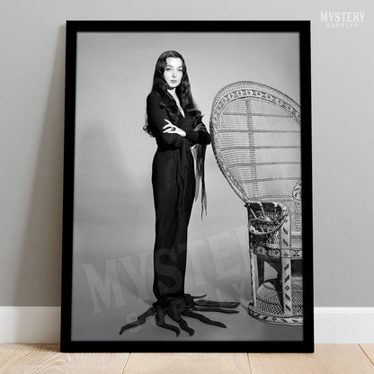 Morticia Addams Carolyn Jones 1960s Vintage Addams Family Witch Photo wall decor art print from Mystery Supply Co. @mysterysupplyco