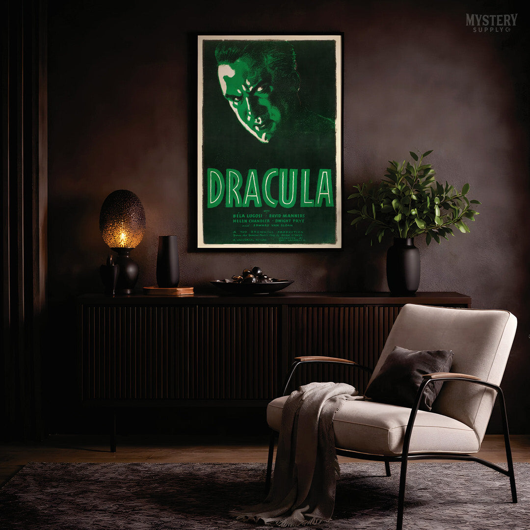 Dracula 1938 Vintage Horror Movie Poster wall decor art print from Mystery Supply Co.