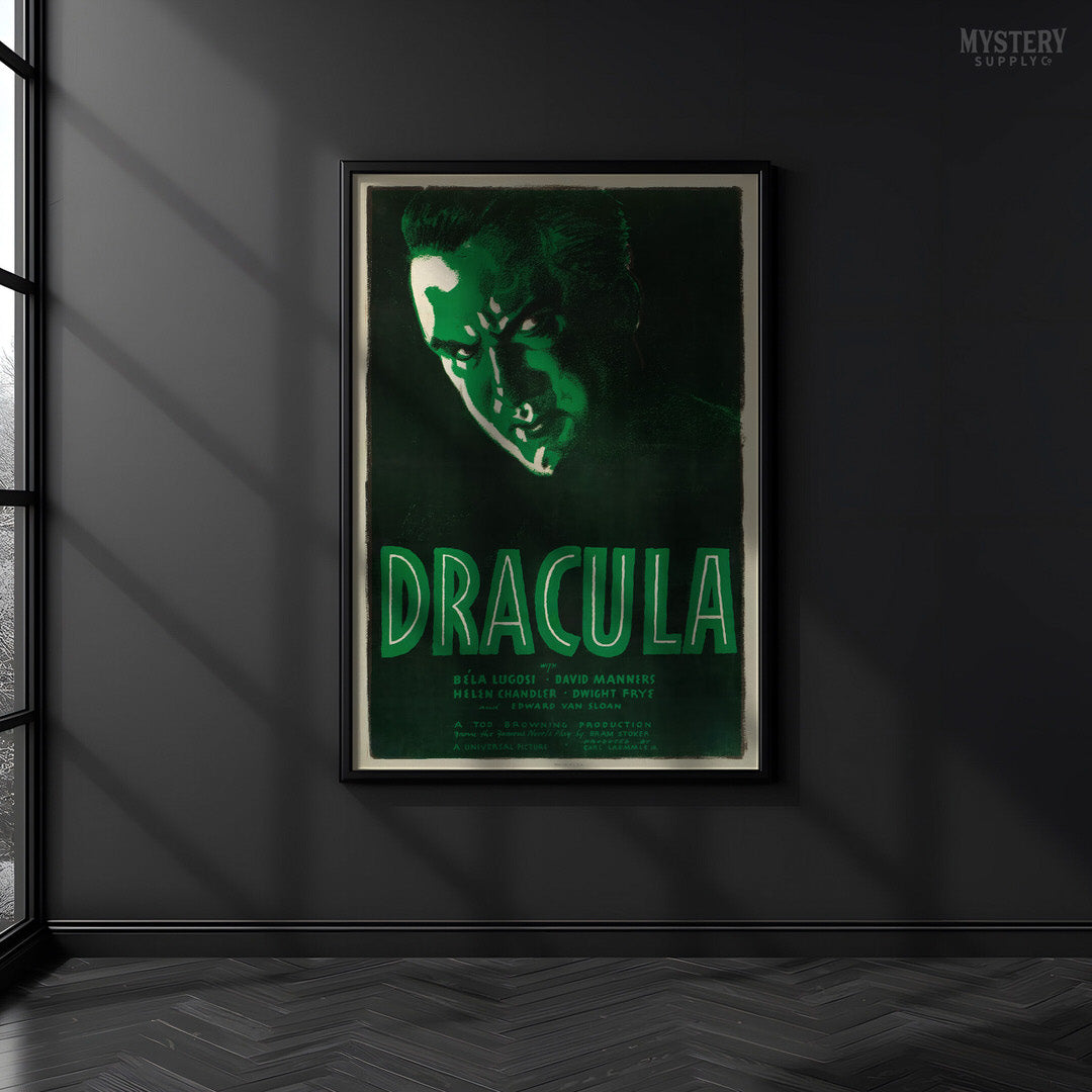 Dracula 1938 Vintage Horror Movie Poster wall decor art print from Mystery Supply Co.
