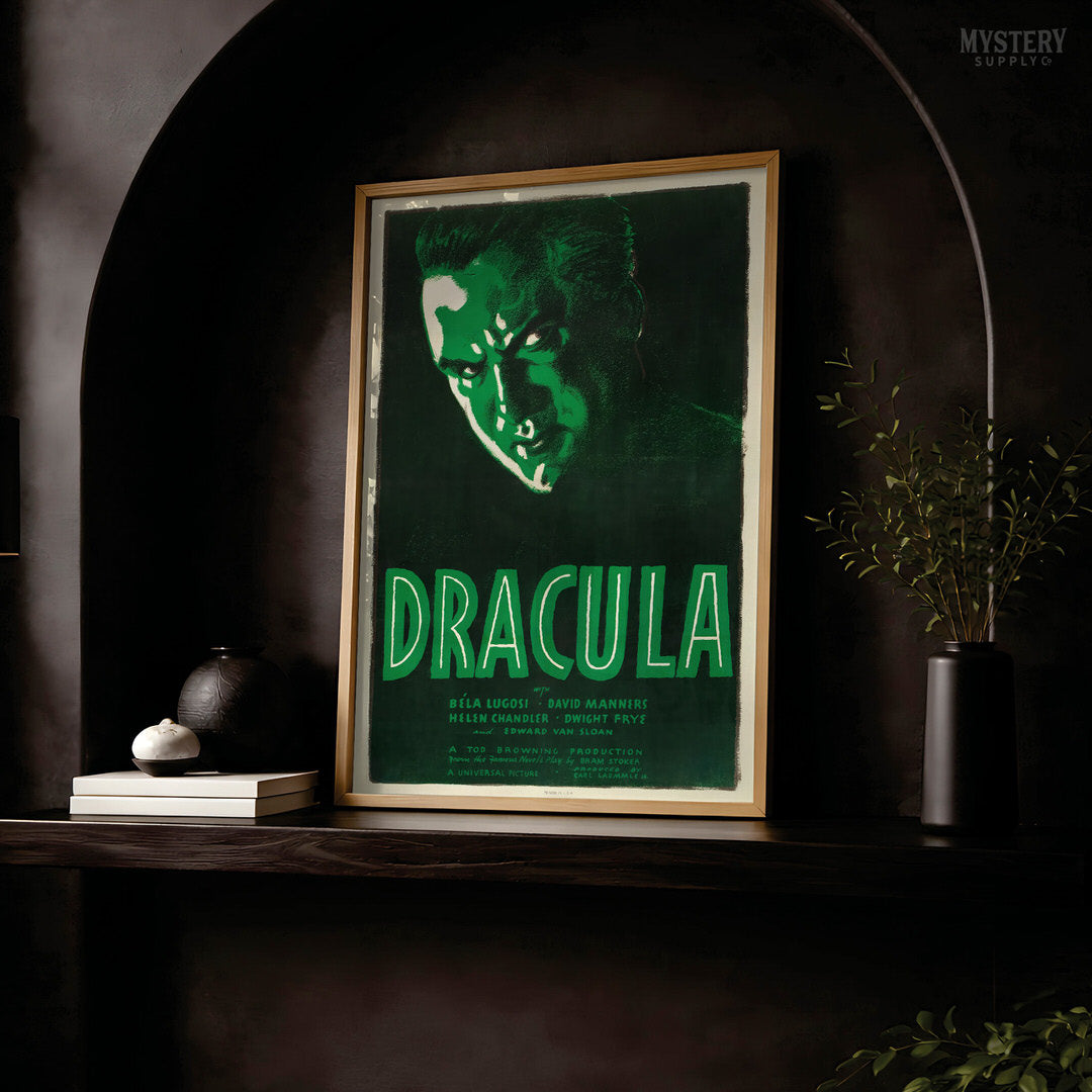 Dracula 1938 Vintage Horror Movie Poster wall decor art print from Mystery Supply Co.