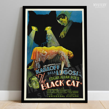 The Black Cat 1934 Vintage Horror Movie Poster wall decor art print from Mystery Supply Co. @mysterysupplyco