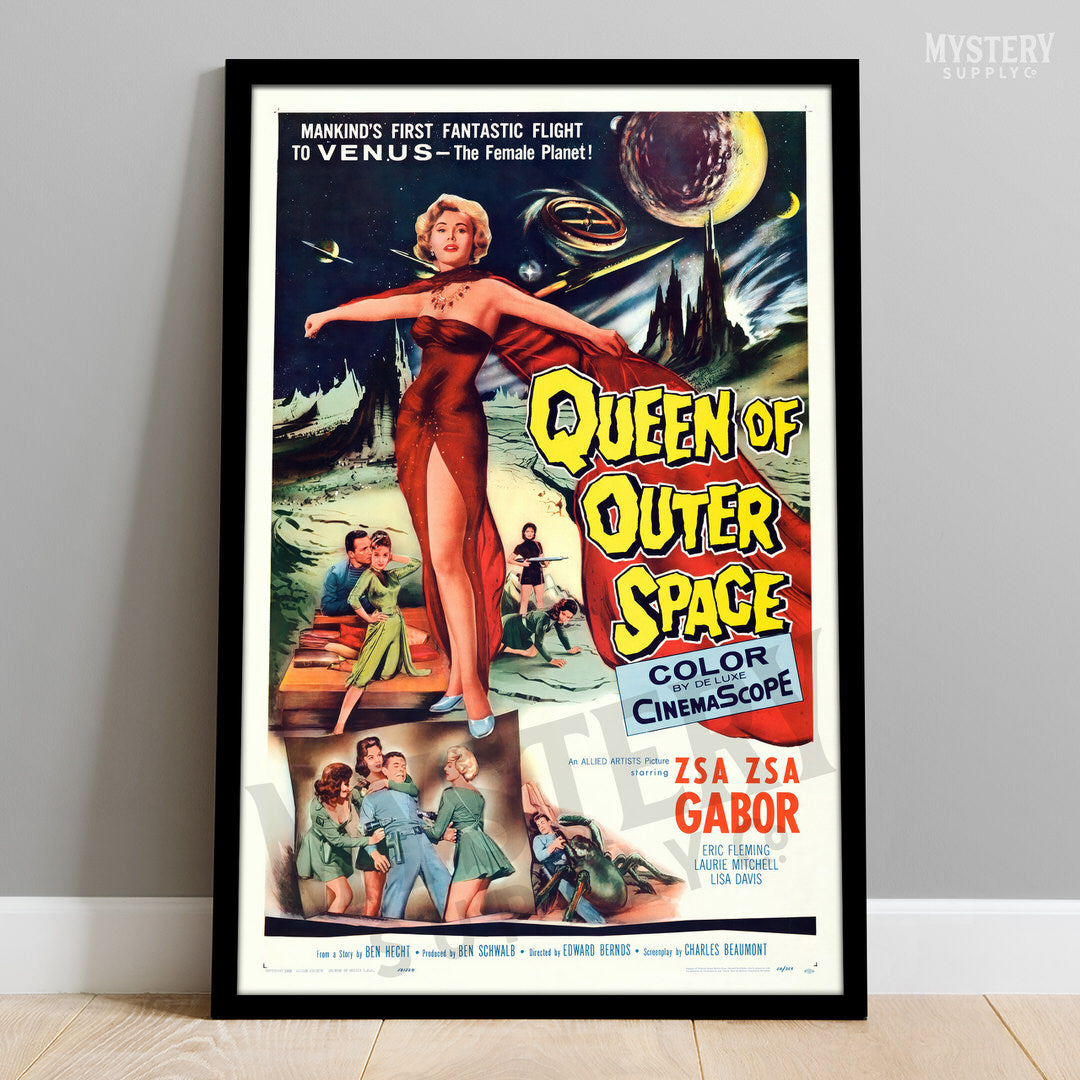 Queen of Outer Space Sci-Fi Movie Poster 1958 wall decor art print from Mystery Supply Co. @mysterysupplyco