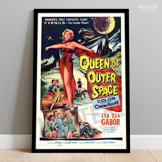 Queen of Outer Space Sci-Fi Movie Poster 1958 wall decor art print from Mystery Supply Co. @mysterysupplyco