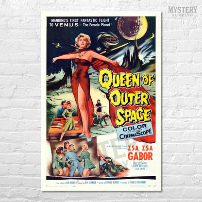 Queen of Outer Space Sci-Fi Movie Poster 1958 wall decor art print from Mystery Supply Co. @mysterysupplyco