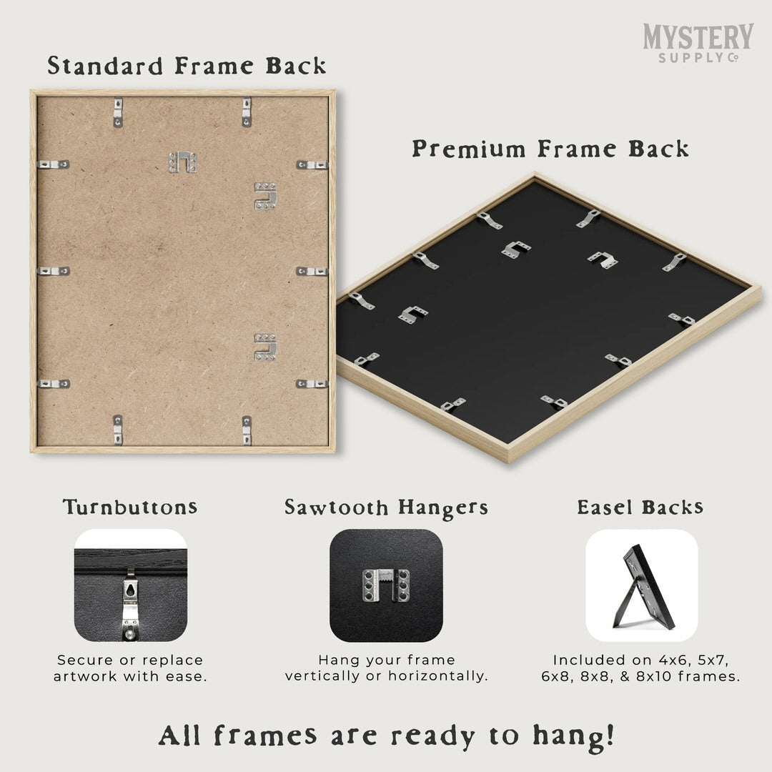 Standard and premium frame information from Mystery Supply Co. @mysterysupplyco