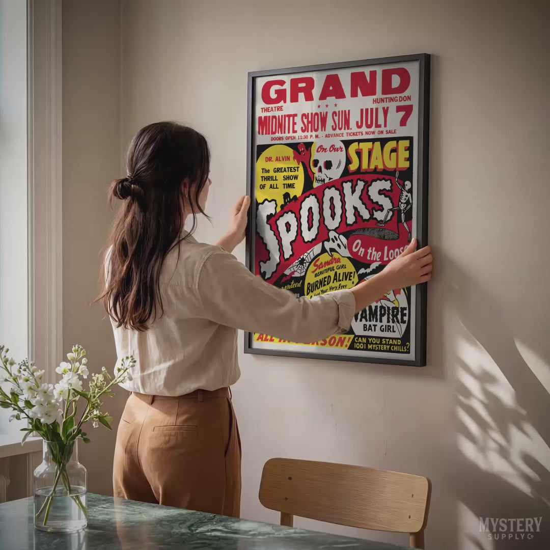 Spooks on the Loose 1950s Ghost Show Poster – Mystery Supply Co.
