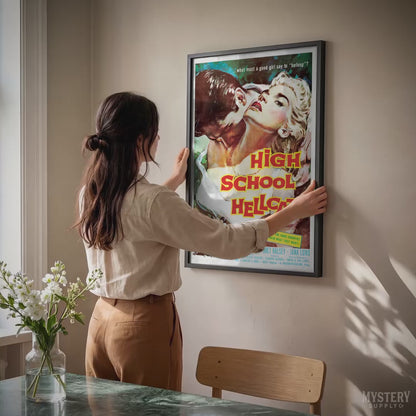 High School Hellcats 1958 Vintage Teenage Crime Exploitation Movie Poster