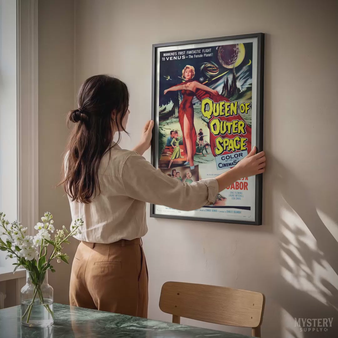 Queen of Outer Space Sci-Fi Movie Poster 1958 wall decor art print from Mystery Supply Co.