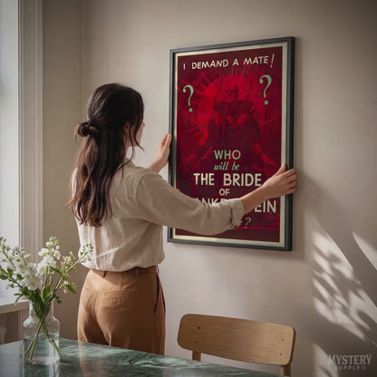 The Bride of Frankenstein 1935 Vintage Horror Teaser Movie Poster