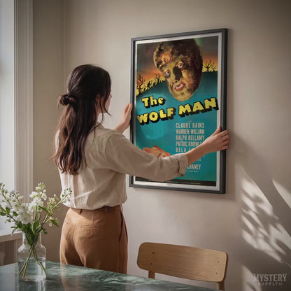 The Wolf Man 1941 Vintage Horror Movie Poster