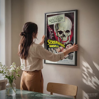 Screaming Skull 1958 Vintage Horror Ghost Skull Monster Movie Poster