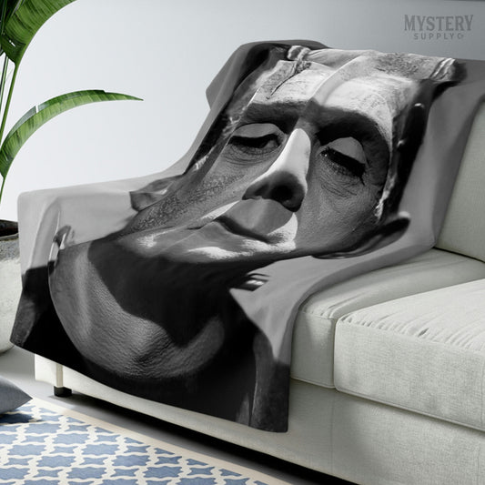 Frankenstein 1931 Vintage Horror Movie Monster Plush Fleece Sherpa Blanket from Mystery Supply Co. @mysterysupplyco