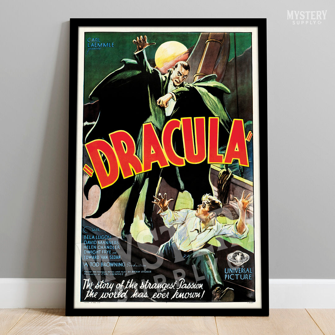 Dracula 1931 vintage horror monster vampire movie poster reproduction from Mystery Supply Co. @mysterysupplyco