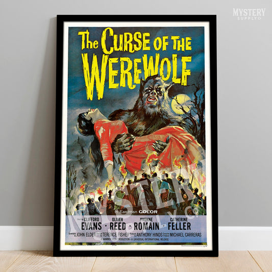 The Curse of the Werewolf 1961 vintage horror monster movie poster reproduction from Mystery Supply Co. @mysterysupplyco