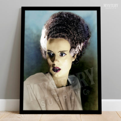 Bride of Frankenstein 1935 Vintage Elsa Lanchester Horror Movie Monster Color Photo reproduction from Mystery Supply Co. @mysterysupplyco