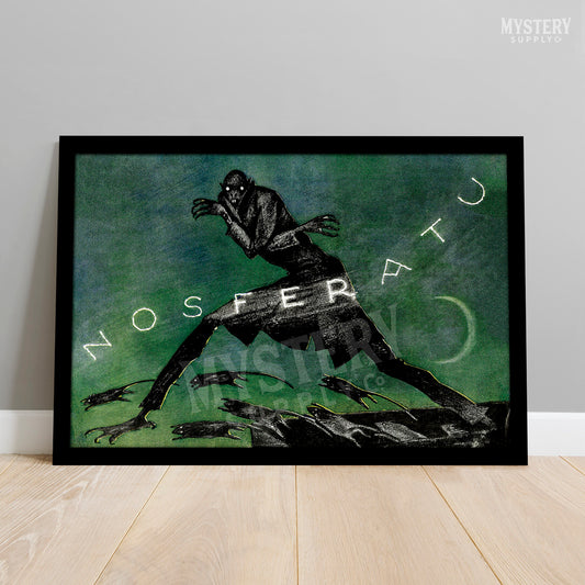 Nosferatu 1921 vintage horror monster vampire poster reproduction from Mystery Supply Co. @mysterysupplyco