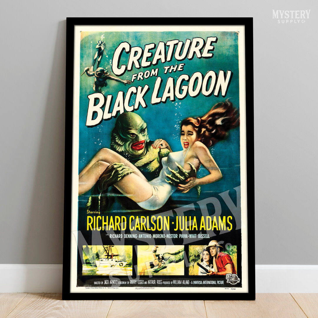 Creature from the Black Lagoon 1954 vintage horror monster movie poster reproduction from Mystery Supply Co. @mysterysupplyco