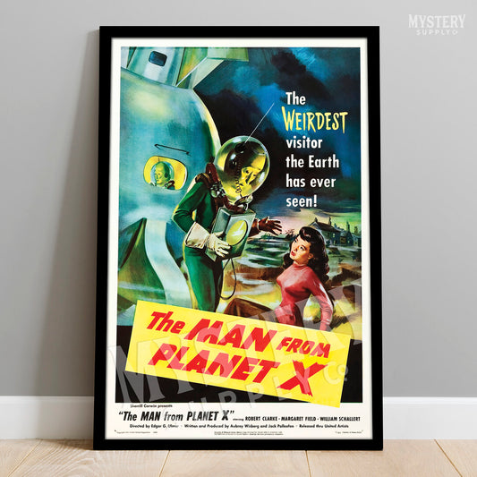 The Man From Planet X 1951 vintage science fiction UFO flying saucer alien movie poster reproduction from Mystery Supply Co. @mysterysupplyco
