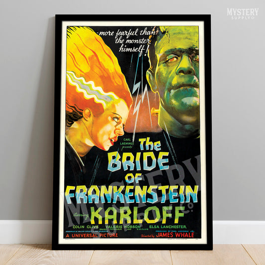 The Bride of Frankenstein 1935 vintage horror monster movie poster reproduction from Mystery Supply Co. @mysterysupplyco