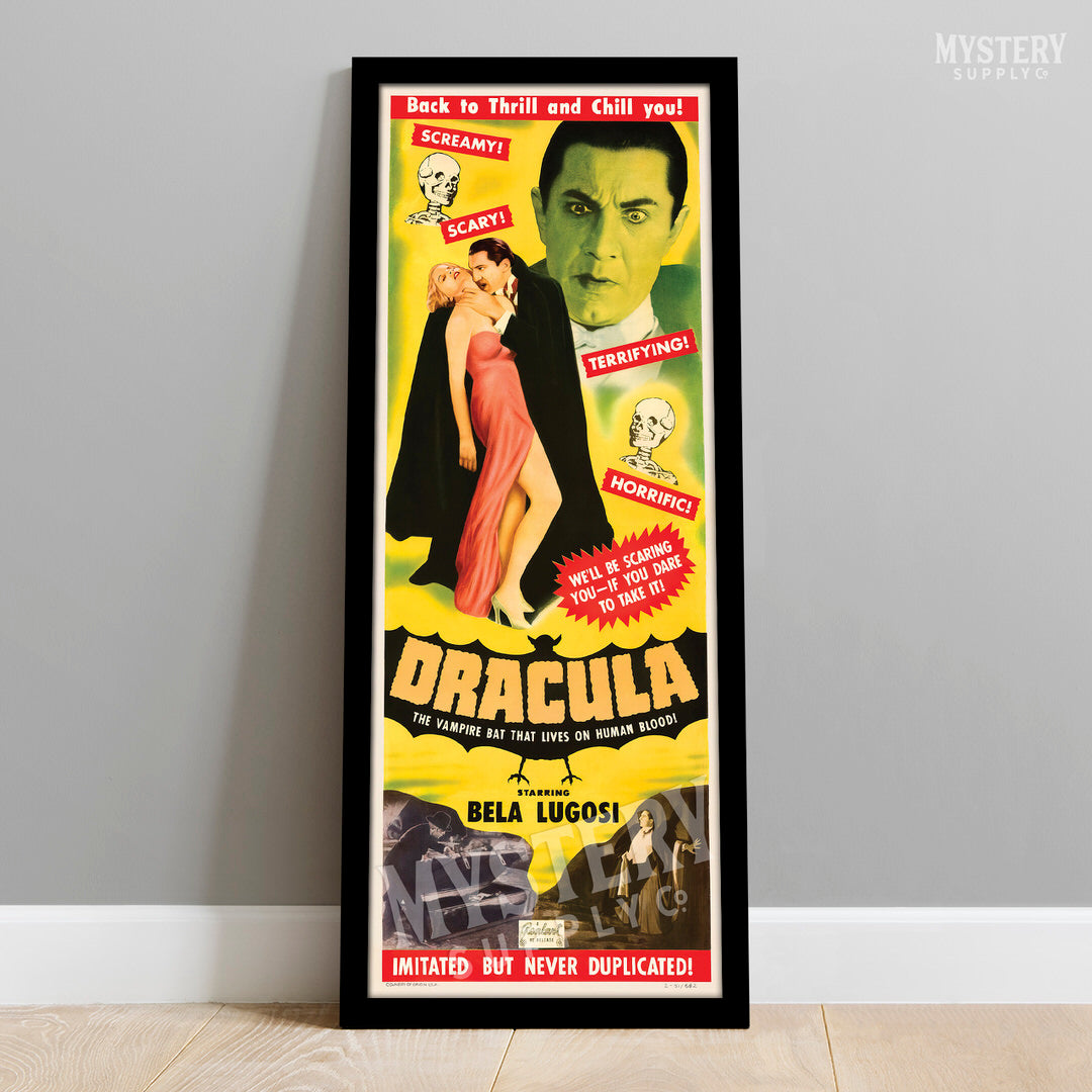 Dracula 1951 vintage Realart re-release horror monster Bela Lugosi vampire movie poster reproduction from Mystery Supply Co. @mysterysupplyco