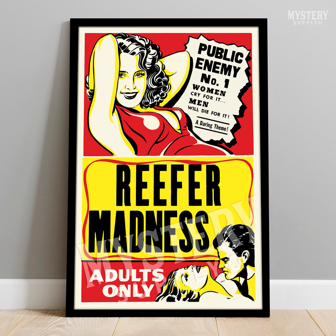 Reefer Madness 1950s vintage marijuana weed cannabis exploitation movie poster reproduction from Mystery Supply Co. @mysterysupplyco