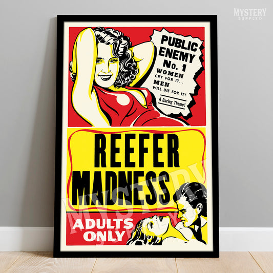 Reefer Madness 1950s vintage marijuana weed cannabis exploitation movie poster reproduction from Mystery Supply Co. @mysterysupplyco