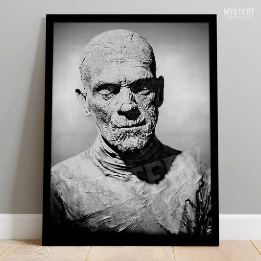 The Mummy 1932 Vintage Horror Movie Monster Boris Karloff Black and White Photo reproduction from Mystery Supply Co. @mysterysupplyco