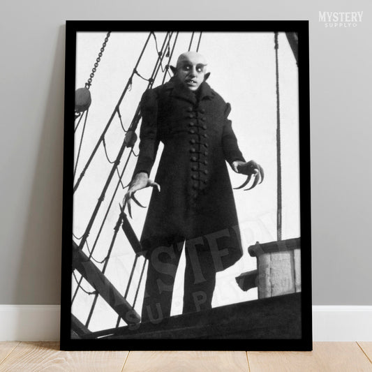 Nosferatu 1922 vintage horror monster vampire movie Dracula Count Orlok photo poster reproduction from Mystery Supply Co. @mysterysupplyco