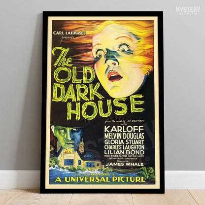 The Old Dark House 1932 vintage horror Boris Karloff movie poster reproduction from Mystery Supply Co. @mysterysupplyco