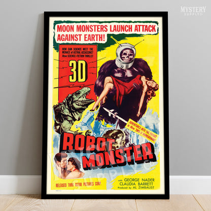 Robot Monster 1953 vintage science fiction lizard alien martian movie poster reproduction from Mystery Supply Co. @mysterysupplyco