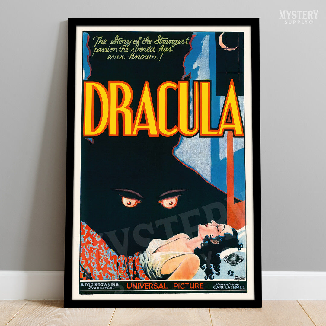 Dracula 1931 vintage horror monster vampire eyes movie poster style c reproduction from Mystery Supply Co. @mysterysupplyco