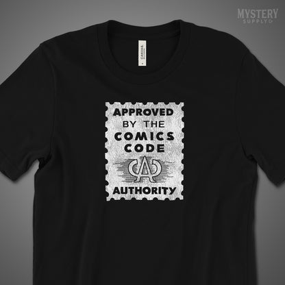 Approved by the Comics Code Mens Womens Unisex vintage comic book T-Shirt from Mystery Supply Co. @mysterysupplyco