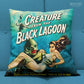 Creature from the Black Lagoon 1954 vintage horror monster gill man double sided decorative throw pillow cover home decor from Mystery Supply Co. @mysterysupplyco