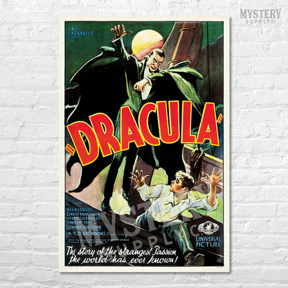 Dracula 1931 vintage horror monster vampire movie poster reproduction from Mystery Supply Co. @mysterysupplyco