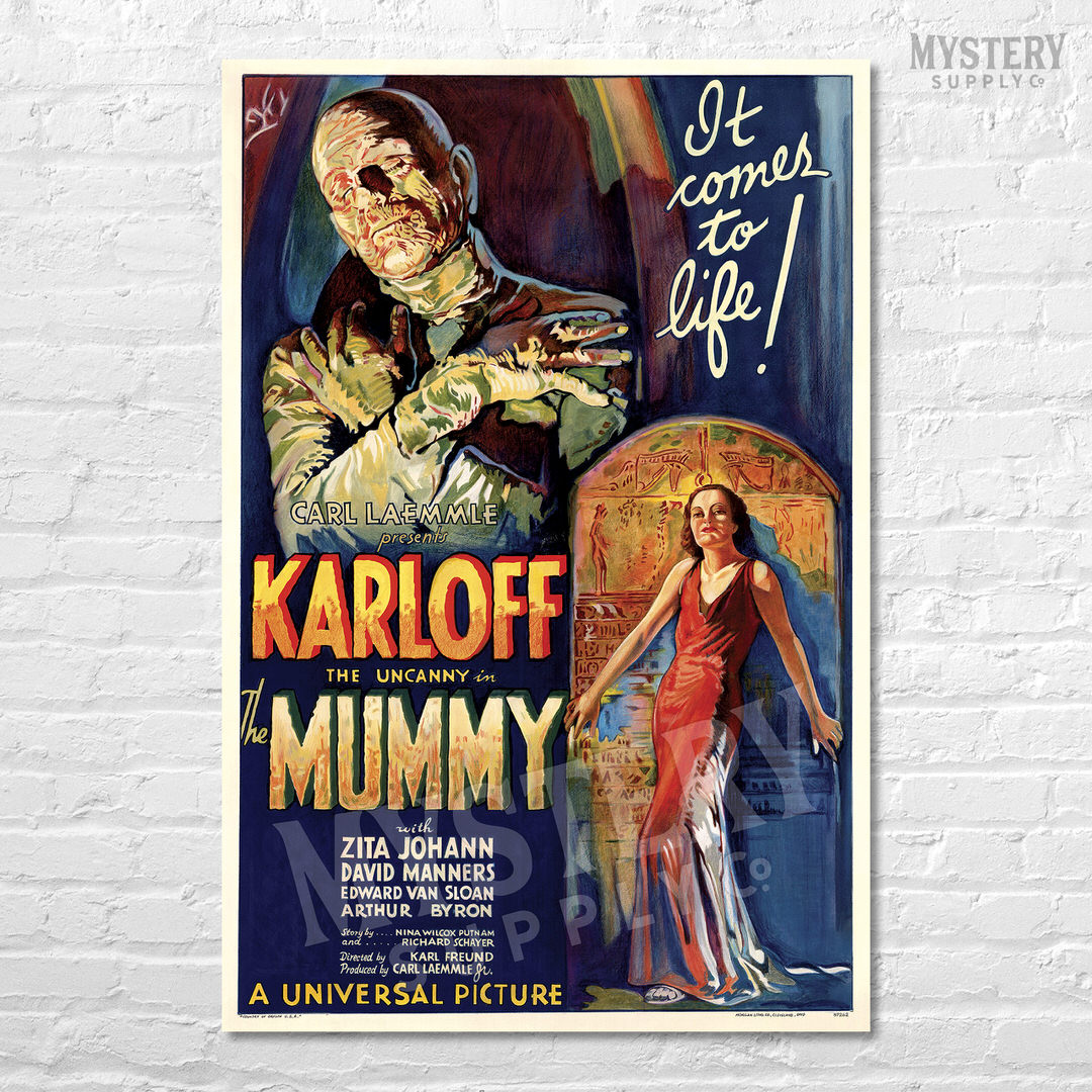 universal monsters posters The Mummy 1932 Vintage Horror Monster Movie Poster – Mystery Supply Co