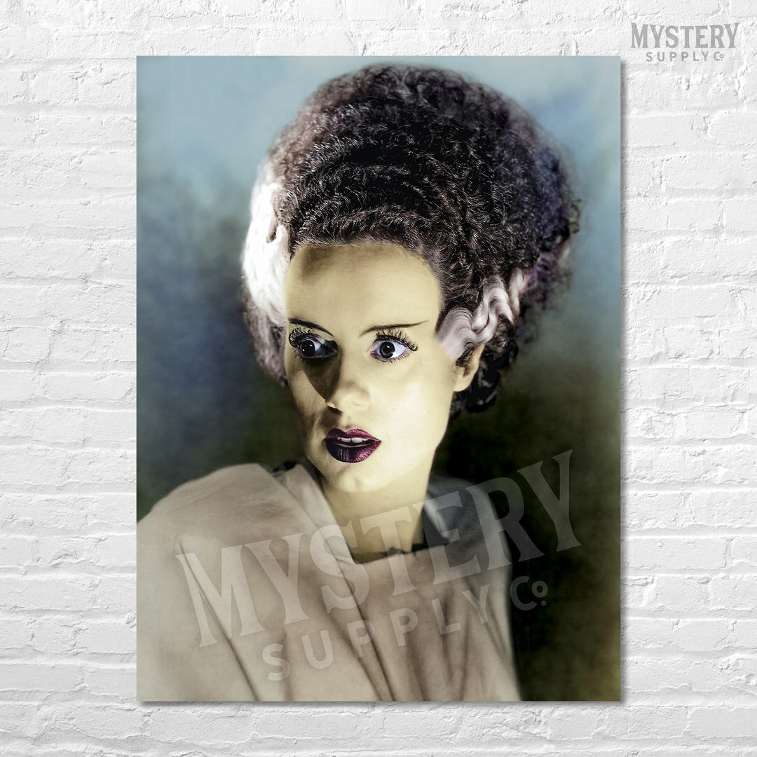 Bride of Frankenstein 1935 Vintage Elsa Lanchester Horror Movie Monster Color Photo reproduction from Mystery Supply Co. @mysterysupplyco