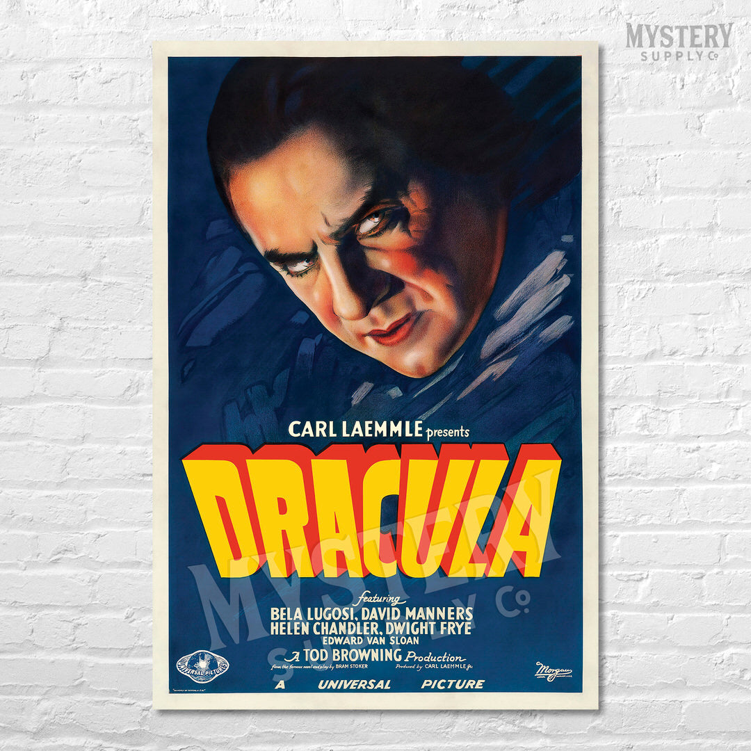 Dracula 1931 vintage Bela Lugosi horror vampire monster movie poster reproduction from Mystery Supply Co. @mysterysupplyco