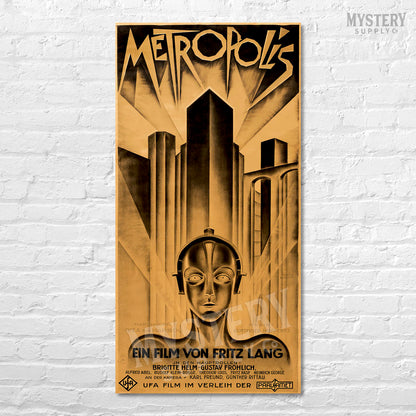 Metropolis 1927 Fritz Lang vintage science fiction sci-fi movie poster reproduction from Mystery Supply Co. @mysterysupplyco