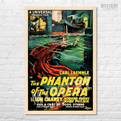 The Phantom of the Opera 1925 vintage horror monster movie poster reproduction from Mystery Supply Co. @mysterysupplyco