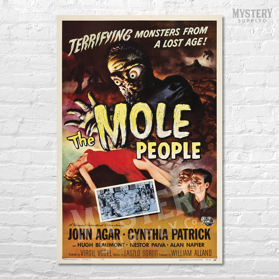 The Mole People 1956 vintage science fiction sci-fi horror monster movie poster reproduction from Mystery Supply Co. @mysterysupplyco