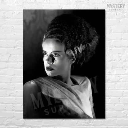 Bride of Frankenstein 1935 Vintage Horror Movie Monster Black and White Dramatic Photo reproduction from Mystery Supply Co. @mysterysupplyco