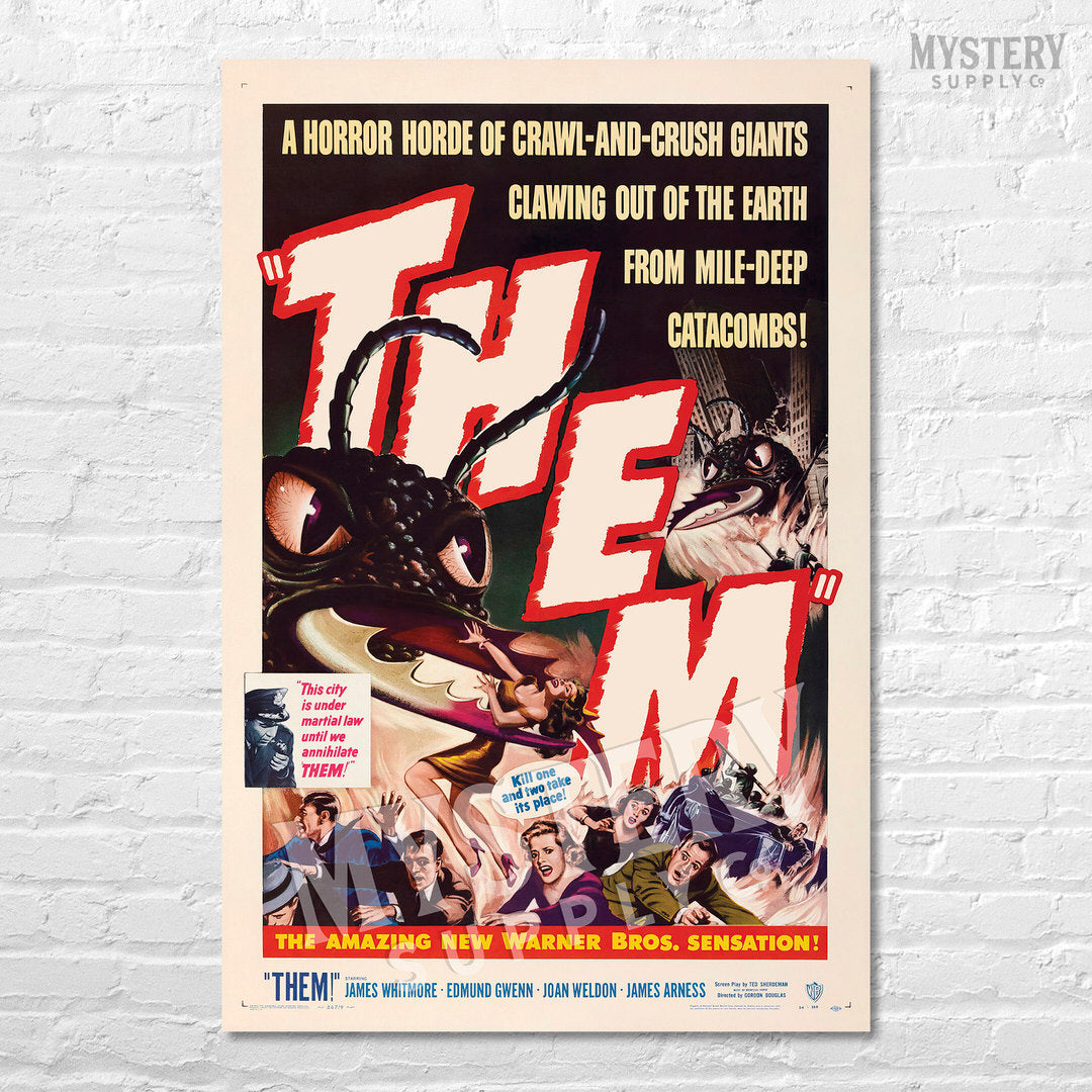 Them 1954 vintage science fiction horror monster ants movie poster reproduction from Mystery Supply Co. @mysterysupplyco